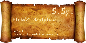 Sinkó Szalviusz névjegykártya